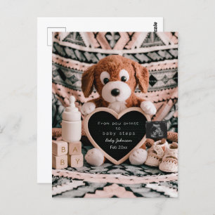 Carte Postale Adorable chiot ploucheux faire-part de grossesse
