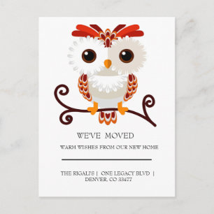 Carte Postale adorable chouette en mouvement