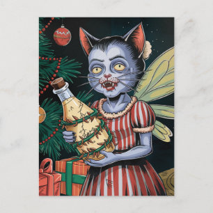Carte Postale Adorable Fée Vampire de Noël