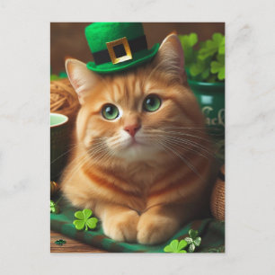 Carte Postale Adorable Ginger Saint Patricks Day Chat