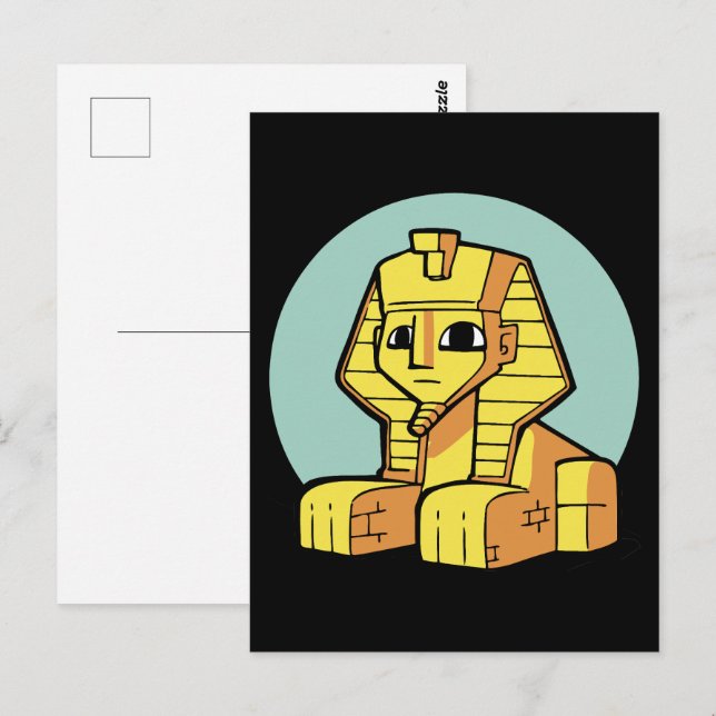 Carte Postale Adorable grand sphinx égyptien (Devant / Derrière)