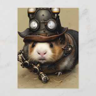 Carte Postale Adorable Hampster Steampunk