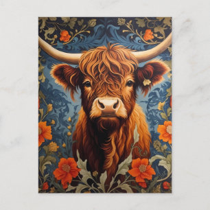 Carte Postale Adorable Highlands Vache William Morris Inspiré