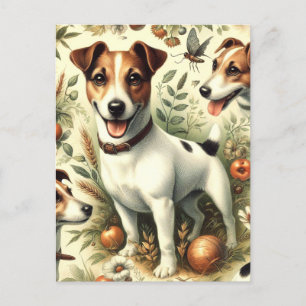 Carte Postale Adorable Jack Russell Terrier Vintage