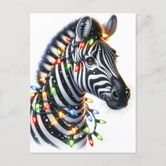 Carte Postale Adorable Joyeux Noël Zebra