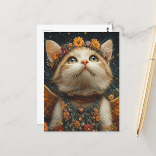 Carte Postale Adorable Kitten Angel