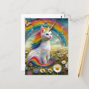 Carte Postale Adorable Kitten Unicorn