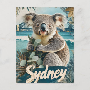 Carte Postale Adorable Koala avec Sydney Harbour Bridge