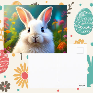 Carte postale adorable Lapin de Pâques