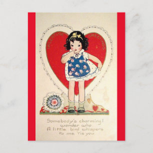 Carte postale adorable Little Girl Vintage Valenti