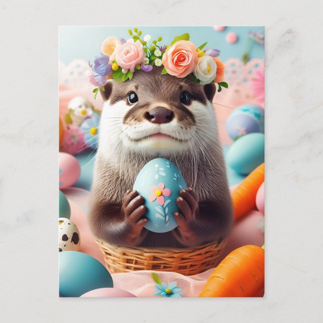 Carte Postale Adorable Loupe de Pâques (Devant)