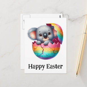 Carte Postale Adorable Mignonne Bébé de Pâques Koala Ours