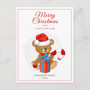 Carte Postale Adorable Noël Teddy Noël personnalisé