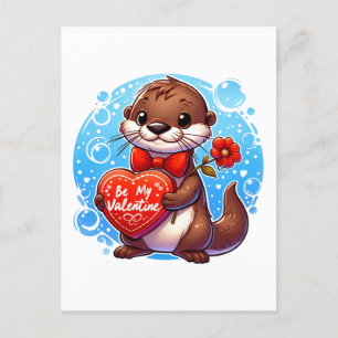 Carte Postale Adorable Otter Be My Valentine