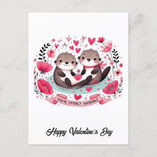 Carte Postale Adorable Otter pun Valentine
