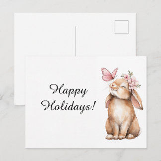 Carte Postale Adorable Pâques un lapin mignon