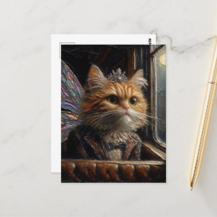 Carte Postale Adorable Petit Chat Fairy