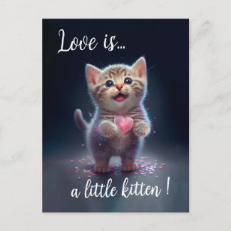 Carte Postale Adorable Petit Kitten Chéri