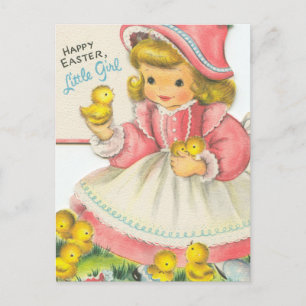 Carte Postale Adorable Petite Fille de Pâques