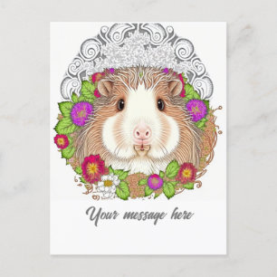 Carte Postale adorable porc de Guinée Brown