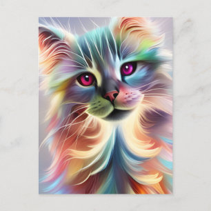 Carte Postale Adorable Rainbow Kitty