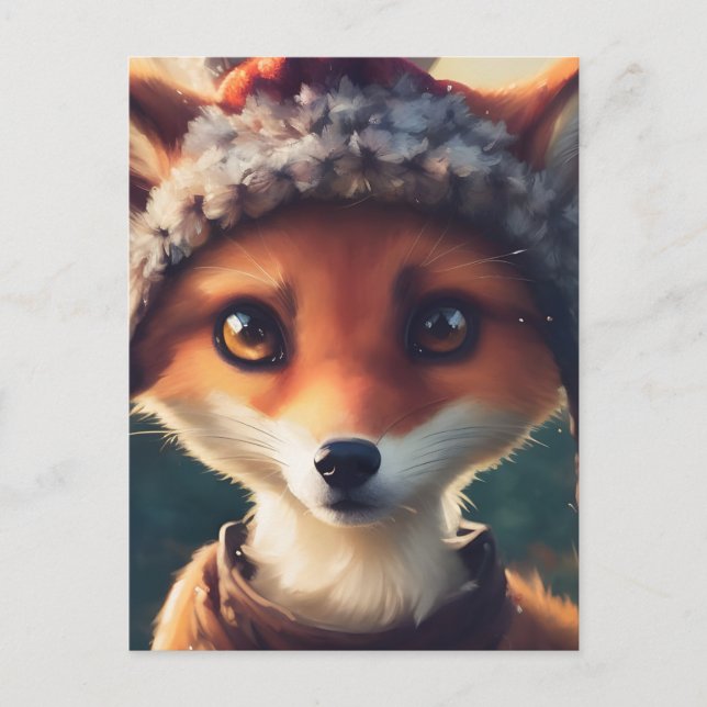 Carte Postale Adorable Renard rouge (Devant)