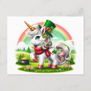 Carte Postale Adorable St. Patricks Day Unicorn