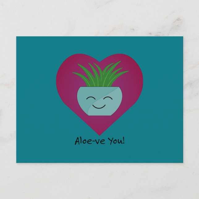 Carte Postale Adorablement Drôle Aloeve You Aloe (Devant)