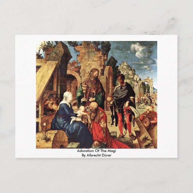 Carte Postale Adoration De La Magi Par Albrecht Dürer (Devant)
