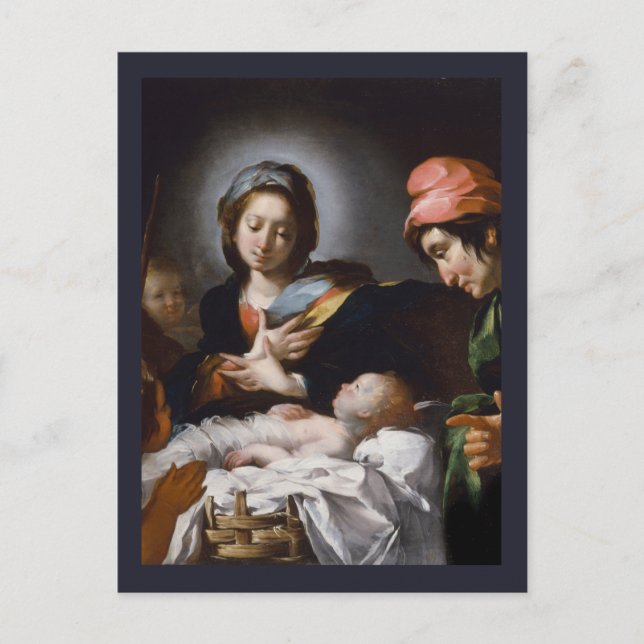 Carte Postale Adoration des bergers au XVIIe siècle (Devant)