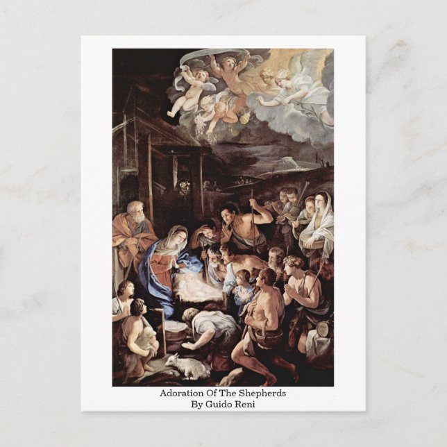 Carte Postale Adoration Des Bergers Par Guido Reni (Devant)