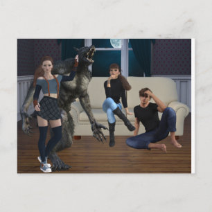 Carte Postale Ados Loups-Garous Lycanthropes Métamorphes