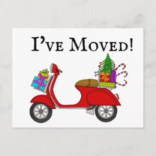 Carte Postale Adresse Scooter de Noël classique Faire-part