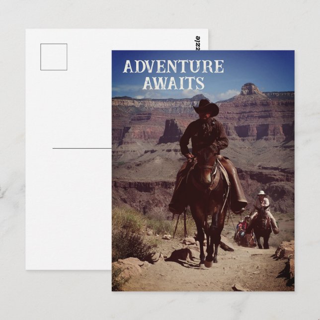 Carte Postale Adventure Attend Le Thème Western Outdoor (Devant / Derrière)
