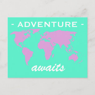 Carte Postale Adventure Await World Map