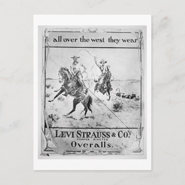 Carte Postale Advert pour Levi Strauss & Co, c.1900 (litho) (Devant)