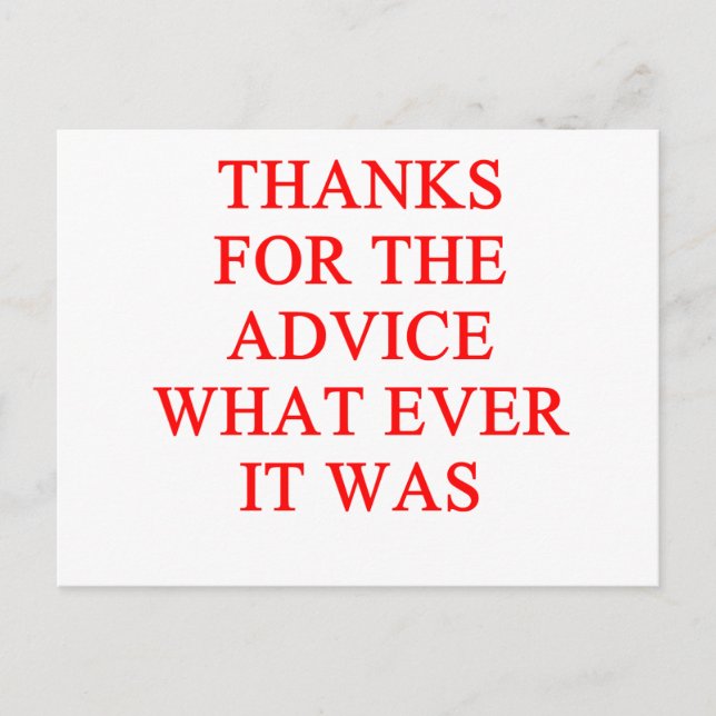 Carte Postale ADVICE joke (Devant)