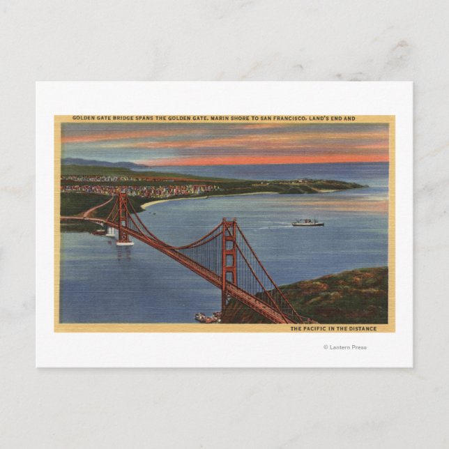 Carte Postale Aéronef du Golden Gate Bridge & Bay Area (Devant)