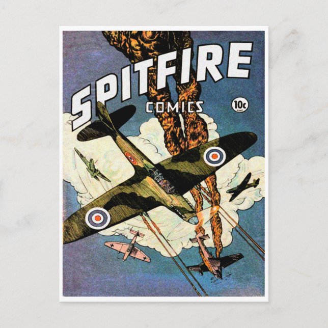 Carte Postale Aéronefs d'avions de chasse Spitfire - Deuxième Gu (Devant)