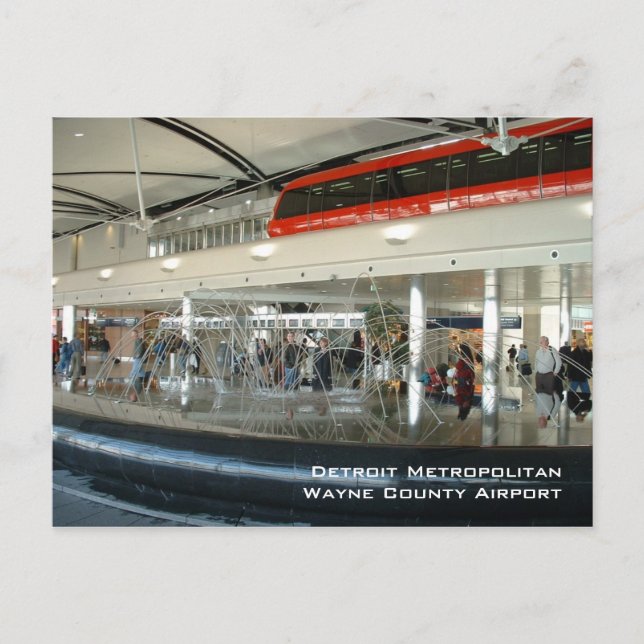 Carte Postale Aéroport de Detroit Metropolitan Wayne (Devant)