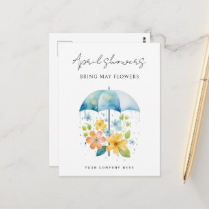 Carte Postale Affaires Avril Douches Apportent Mai Fleurs Printe