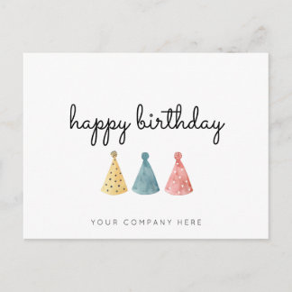 Carte Postale Affaires Colorées Aquarelle Joyeux Anniversaire