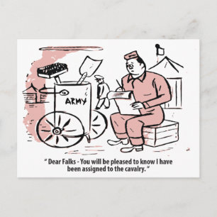 Carte Postale Affecté au Calvaire, Humour de l'armée, Vintage am