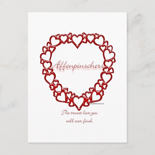 Carte Postale Affenpinscher Véritable Amour (Devant)