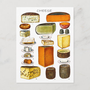 Carte Postale Affichage des types de fromage