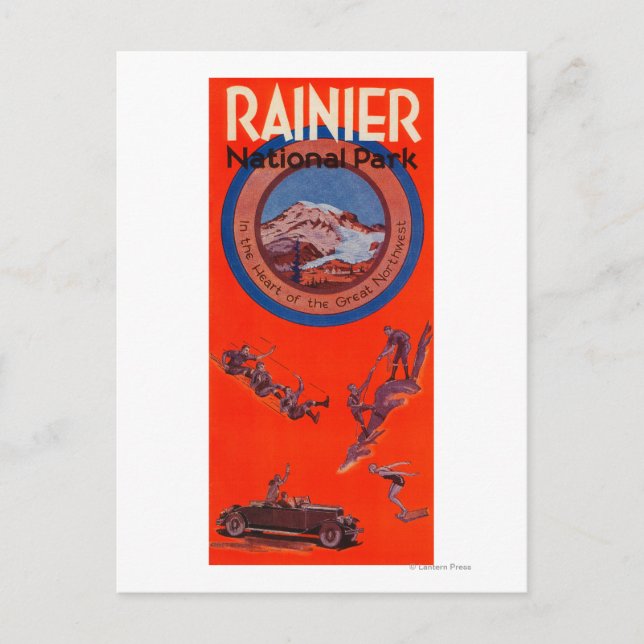 Carte Postale Affiche 2 de la publicité du mont Rainier (Devant)