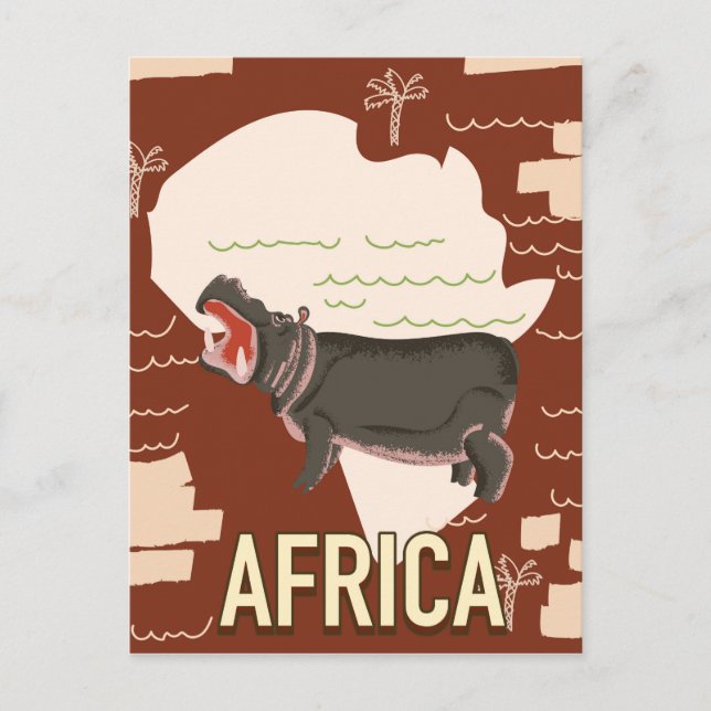 Carte Postale Affiche africaine vintage voyage. (Devant)