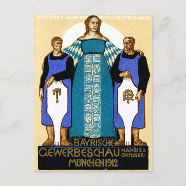 Carte Postale Affiche Allemagne de Munich 1912 (Devant)
