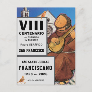 Carte Postale Affiche brillante de Saint François d'Assise