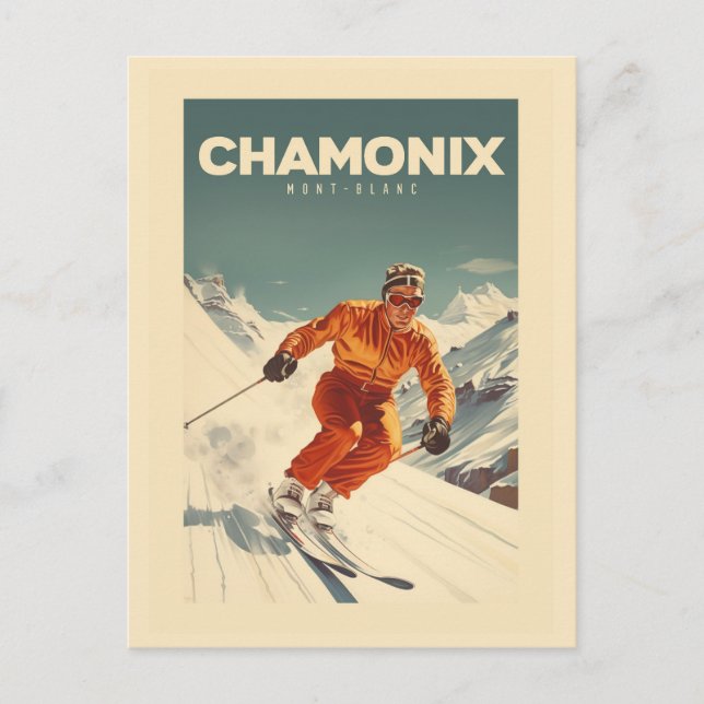 Carte Postale Affiche Chamonix - France - Mont-blanc illustratio (Devant)